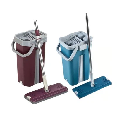 360 βαθμούς επίπεδη κεφαλή σφουγγαρίσματος και κουβάδες